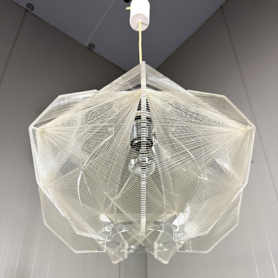 Paul Secon Swag Pendant lamp, Sompex 1960s, Plastic, Metal, Transparent, Mid Century Modern (photo 4 of 14)