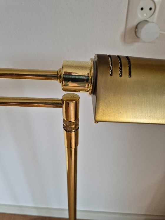 Floor light - Reading lamp - Notary floor lamp - Standard lamp - Holtkötter - Dimmer. – Brass (photo 9 of 17)
