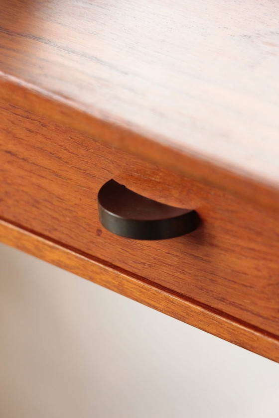 Image 1 of Scandinavian Teak Wall Mirror with Drawers – Mid-Century Danish Design