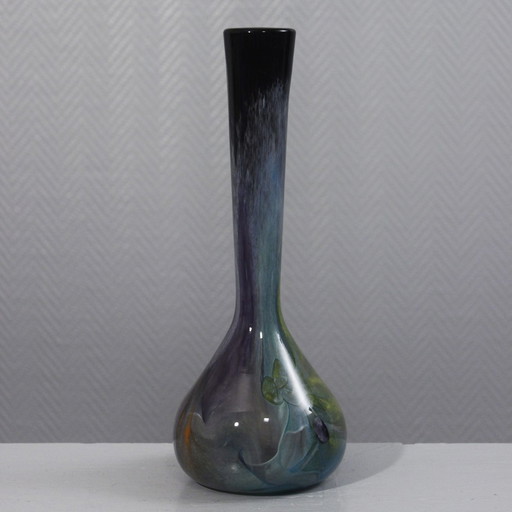 Vase Soliflore Michèle Guyot & Robert Le Bleïs Maure-Vieil glassworks France 1970s