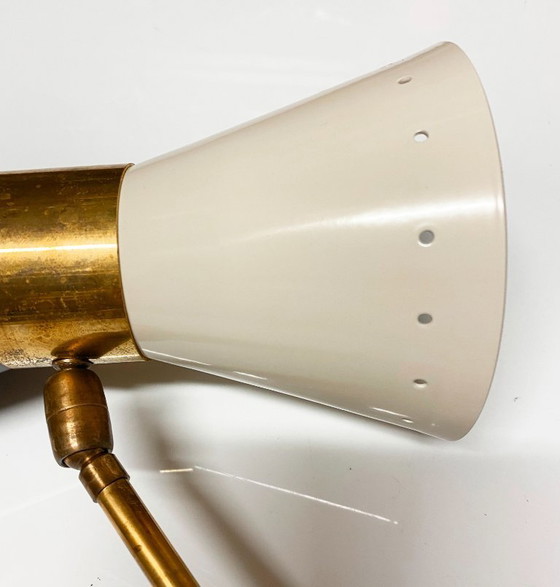 Image 1 of Italiaanse dubbele wandlamp, ontwerp uit de jaren 1950