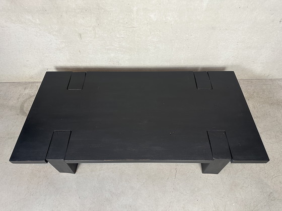 Image 1 of Table basse vintage Japandi en chêne