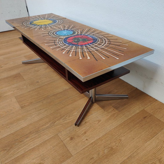 Image 1 of Vintage Mid-Century coffee table, tile table, 1960s coffee table