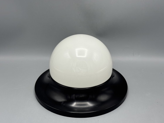 Image 1 of Plastic ceiling lamp in a modern black and white design