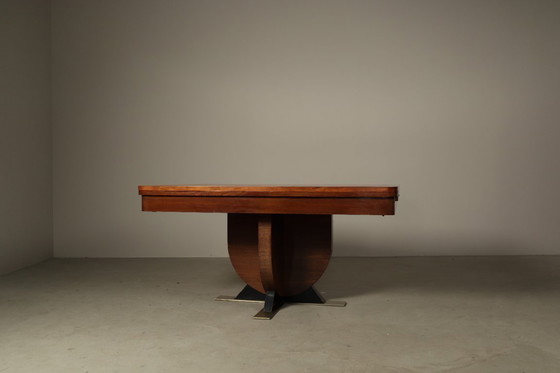 Image 1 of Art Deco Extending Dining Table with Sculptural Pedestal Base, circa 1930s