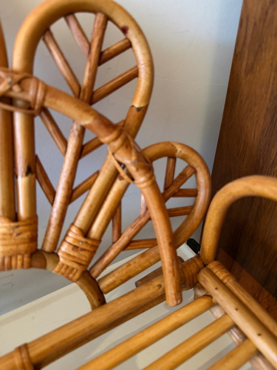 Tavolino portapiante vintage in rattan, Oggetti decorativi, Marrone (foto 5 di 5)