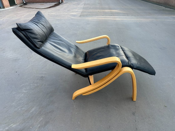 Image 1 of Poltrona/sedia relax Westnofa – versione in pelle nera di lusso