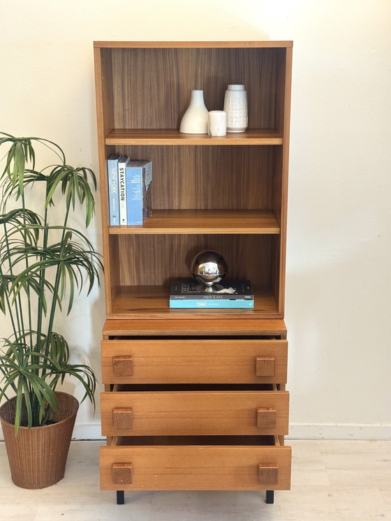 Image 1 of Vintage bookcase with drawers teak 1960s
