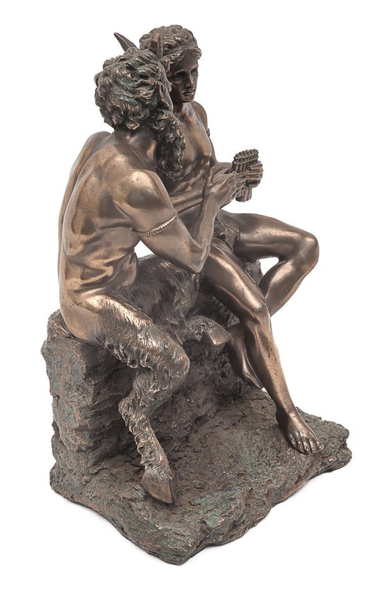 Image 1 of Beeldhouwwerk van Pan en Daphnis