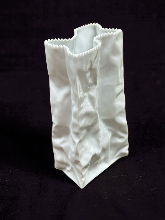 Image 1 of Original Vintage Rosenthal Tapio Wirkkala Paper Bag Vase – 22cm (1987)