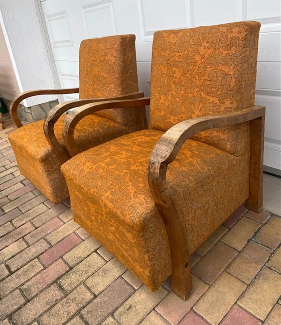 Art deco Italian Armchair set of 2 1930s – Wicker, Rattan (photo 6 of 6)