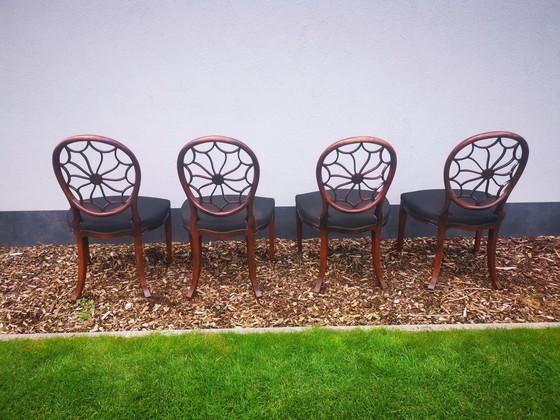 Image 1 of 5X Heppelwhite Style Spiderweb Chairs