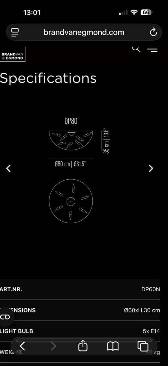 Image 1 of Delphinium Ceiling Lamp 80cm x 35cm