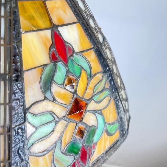 Image 1 of Tiffany-style stained glass pendant light – 40 cm diameter