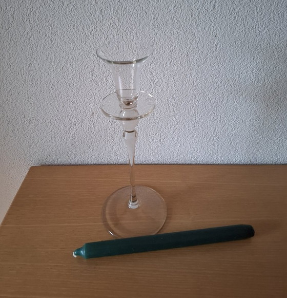 Bellissimo portacandele in vetro robusto su base.🕎 (photo 9 of 13)