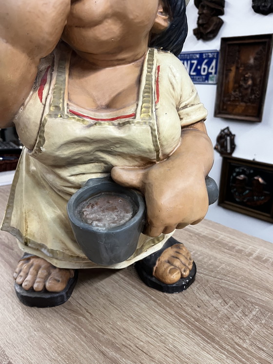 Image 1 of 🍲 Dekorative Figur "Koch mit Schokolade" - Handarbeit
