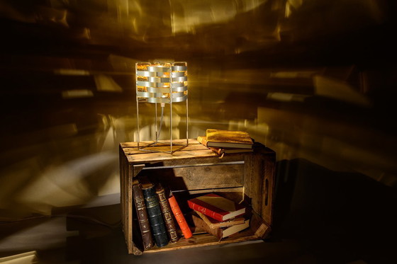 Image 1 of "Ganymede" bedside lamp, gold finish, Max Sauze, Ligne Sauze edition