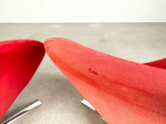 Image 1 of 2x Fauteuil Original Fora Form Loop Johan Verde en velours rouge