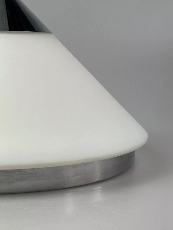 Image 1 of 60s 70s ceiling lamp wall lamp by Limburg Leuchten Germany glass chrome