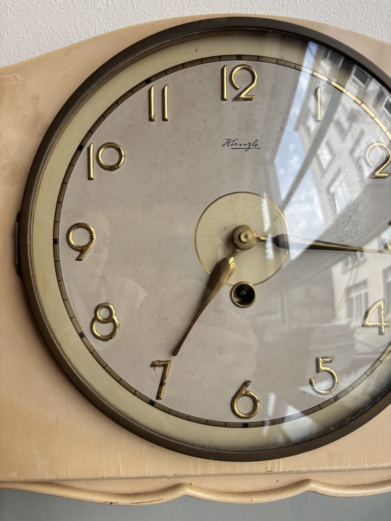 Horloge murale Kienzle vintage – Allemagne, années 1950/60 – Pendules, Wood, Metal (photo 3 of 5)