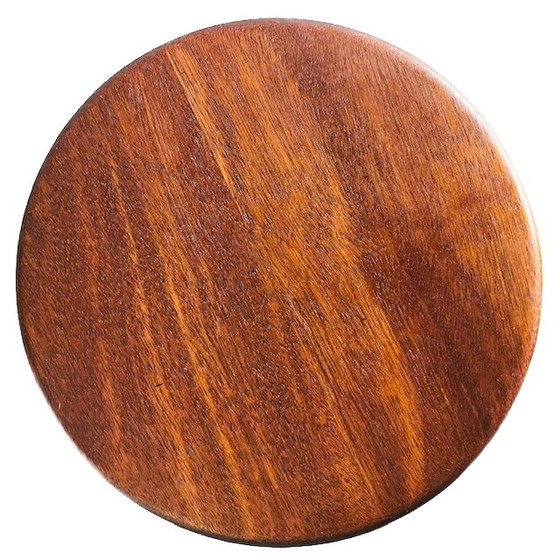 Image 1 of Vintage Mid-century French turned Barley Twist plant column solid wood plant stand 1960s