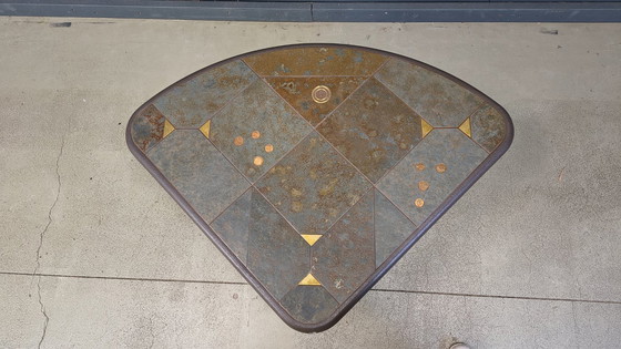 Image 1 of Vintage triangular brutalist coffee table, 1970s