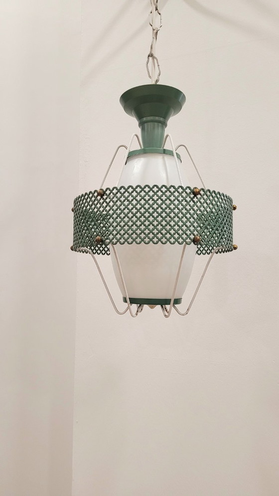 Image 1 of Lampada a sospensione in metallo verde