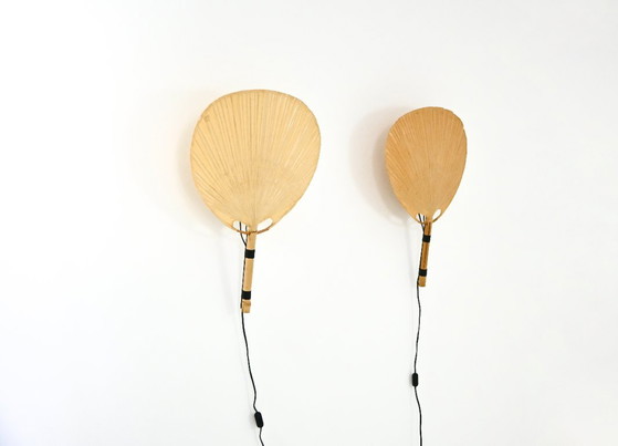 Pair of “Uchiwa” Wall Lamps by Ingo Maurer for M Design, 1970s – Wall lights, Paper, Bamboo (photo 3 of 13)