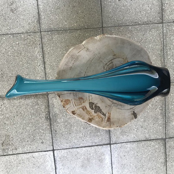 Image 1 of Vaso vintage blu di Murano, 1970