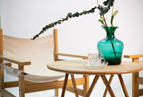 Image 1 of Mid-Century Lounge Sessel aus Holz mit Canvas, 1960er, Set of 2