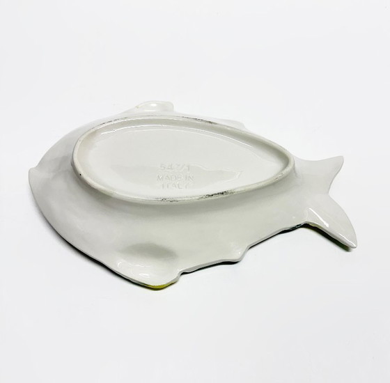 Image 1 of Set van 8 Italiaanse Barbotine keramische visborden