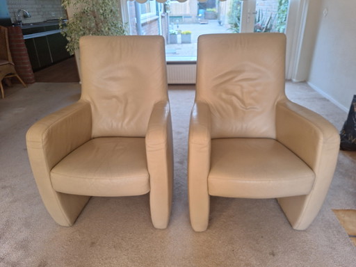 2 fauteuils en cuir de W. Schillig