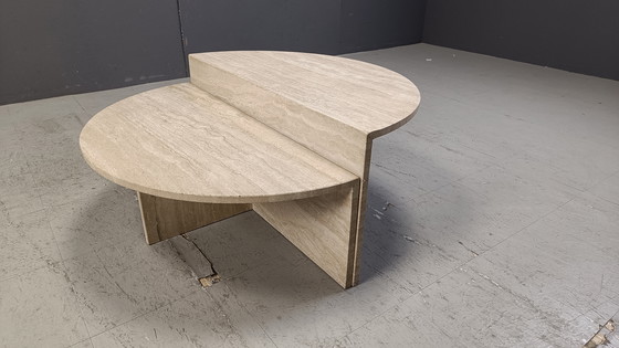 Image 1 of Paar travertijnen salontafels, 1970