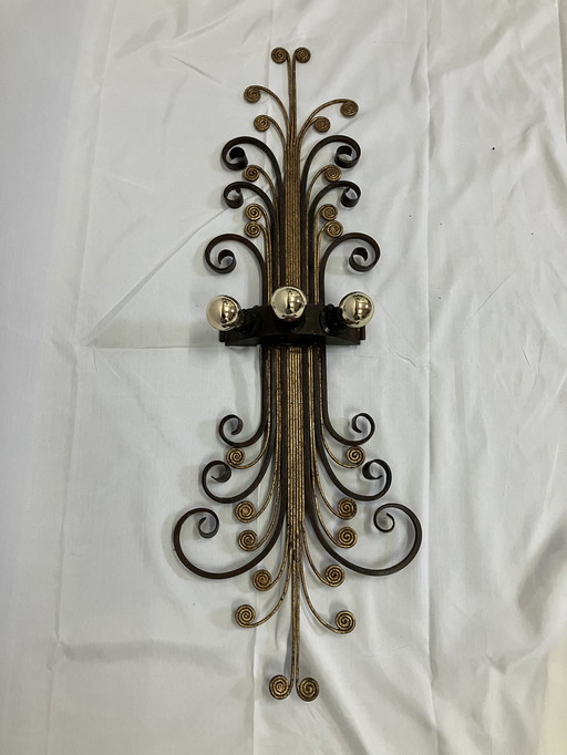 Banci Firenze Italie grande applique en fer 1960