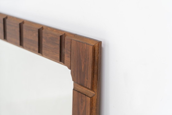 Image 1 of Sculptural graphic wall mirror (Sweden, 1960s).
