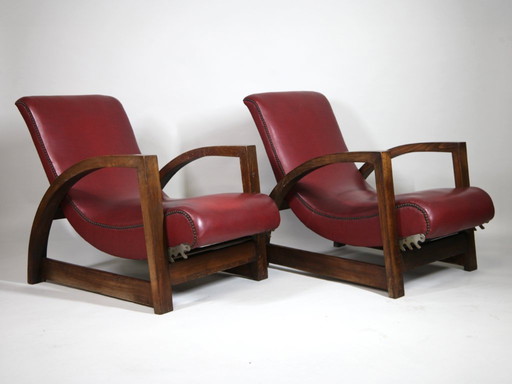 Fauteuils inclinables Art déco, Europe centrale, années 1930