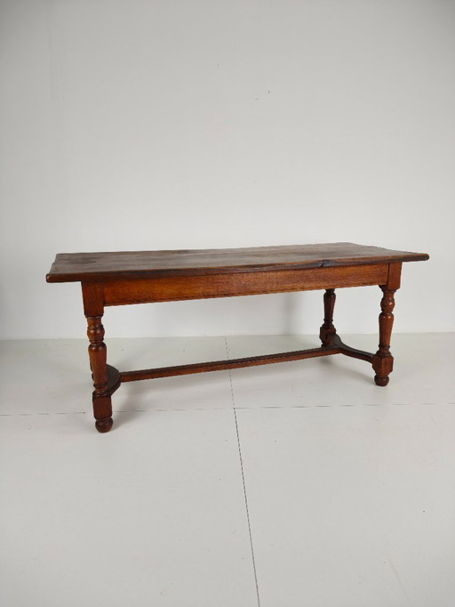 French Antique Oak Farmhouse Table – 20th Century