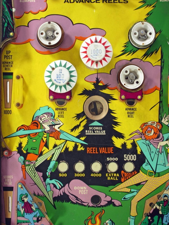 Image 1 of 70s pinball “Williams” arcade game art – cool vintage design art