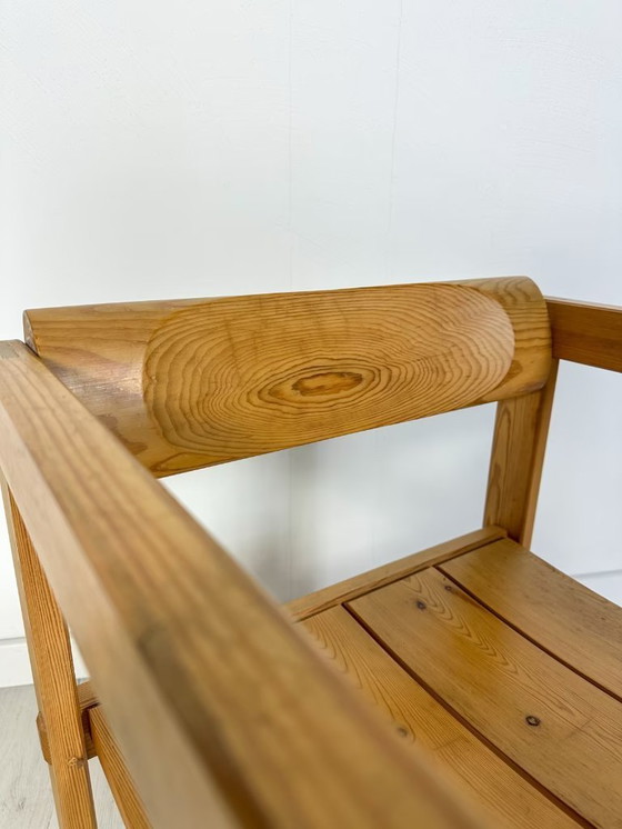 Image 1 of 4x Vintage grenen model 313 Trybo stoelen van Edvin Helseth jaren 60