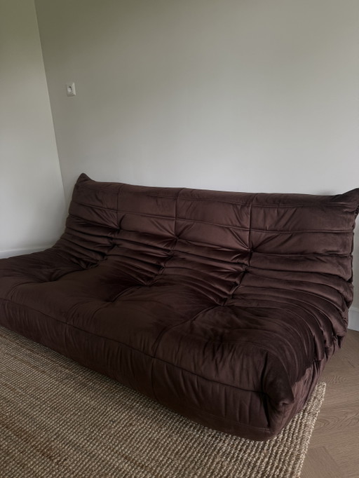 Ligne Roset Togo 3-zitter Bruin Alcantara