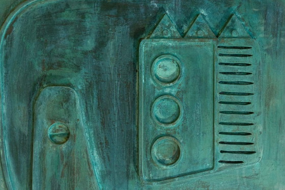 Image 1 of Victory of Segonzac. Carved and coppered triptych panel. Contemporary