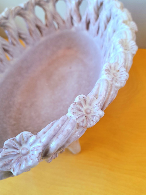 Image 1 of Coupe à fruits en céramiquetressée, Fratelli Fanciullacci 1950