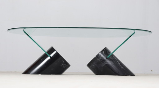 Coffee table in the style of Ronald Schmitt, marble, Germany, 1970s
