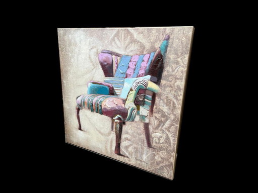 Dipinto unico firmato Romeck – Moderno e colorato – 80×80 cm