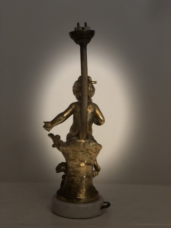 Image 1 of Lampe De Table Style Art Nouveau Signée Lf Moreau