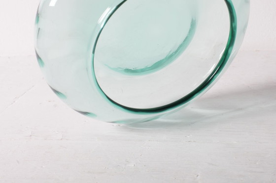 Image 1 of Vintage Teal Blown Glass Ashtray, Mid-Century Italian Ashtray / 1970s