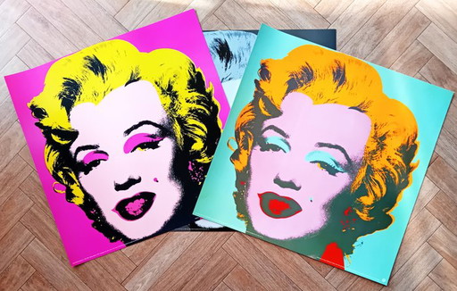Andy Warhol -- Set of 3 Color Offset Lithographs Marilyn Monroe