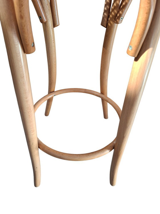 Image 1 of Set di 5 Sgabelli Thonet Style in Legno Curvato e Paglia di Vienna '70