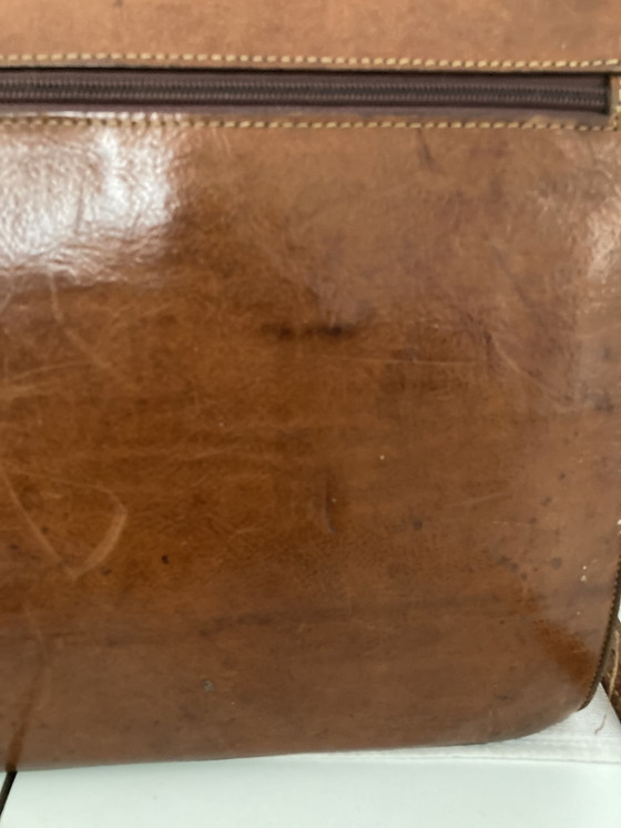 Image 1 of Vintage leren aktetas, gemaakt in Frankrijk.
