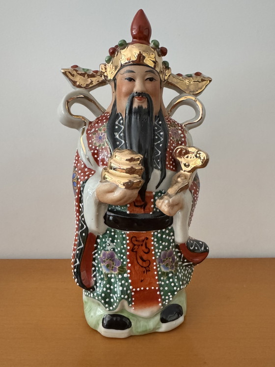 Image 1 of Statues de divinités chinoises en poterie d'époque "Fu Lu Shou"